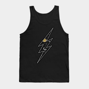 Lightning bolt with moon and stars Tank Top